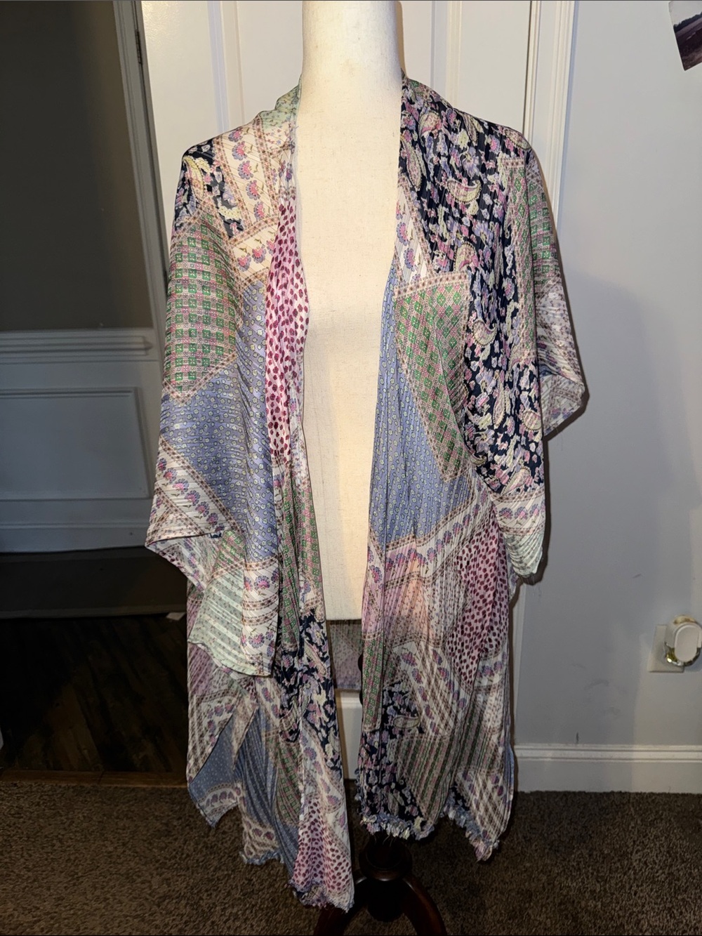 Pastel Patchwork Open-Front Cape